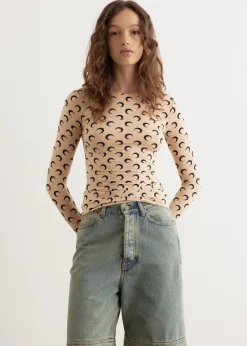 Recycled Moon Jersey Crewneck Top