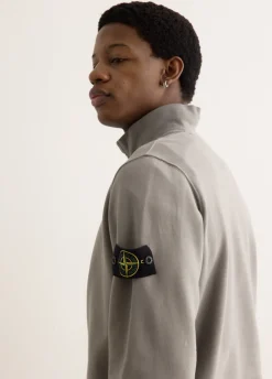 Regular Fit Organic Cotton Badge Half Zip Sweatshirt