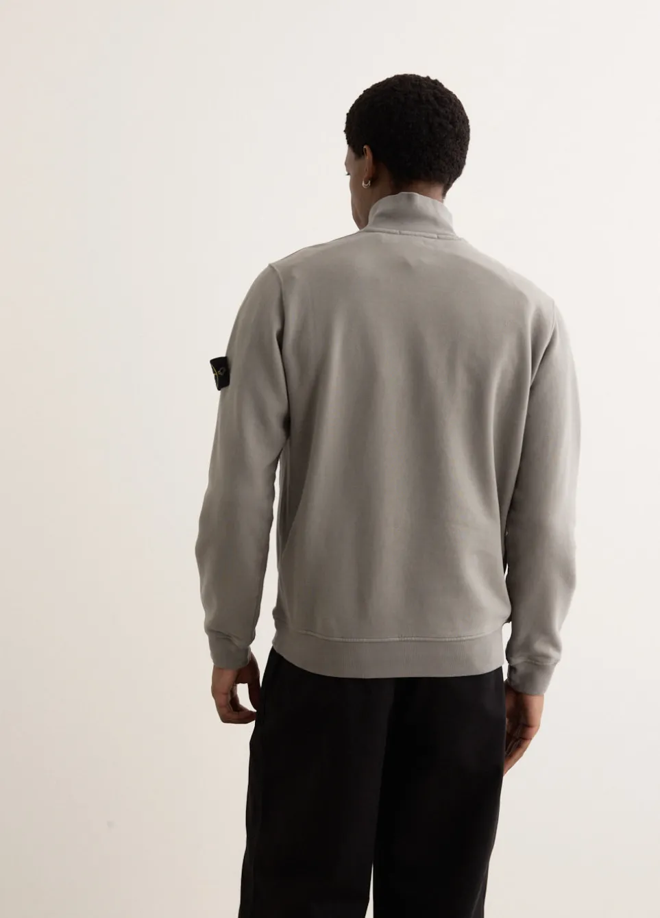 Regular Fit Organic Cotton Badge Half Zip Sweatshirt