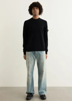 Reverse Stitch Detail Crewneck Knit