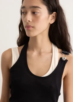 Ribbed Twisted Double Layer Tank Top