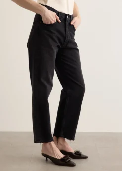 90's Crop Mid Rise Loose Straight Jeans