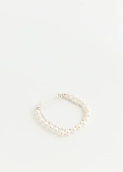 Safety Pin Pearl Bracelet