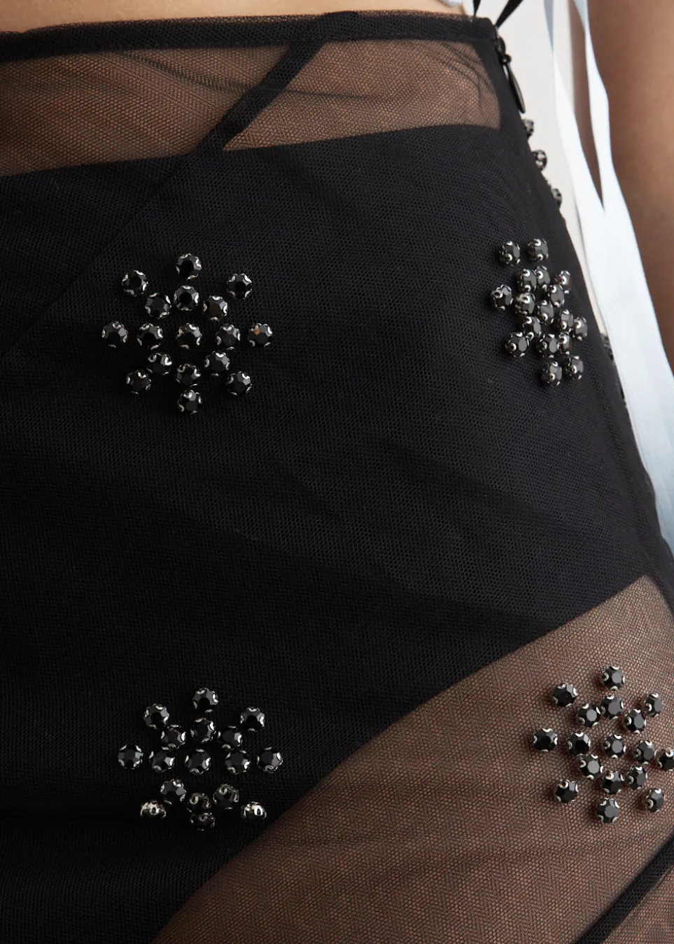 Sheer Spiral Midi Skirt