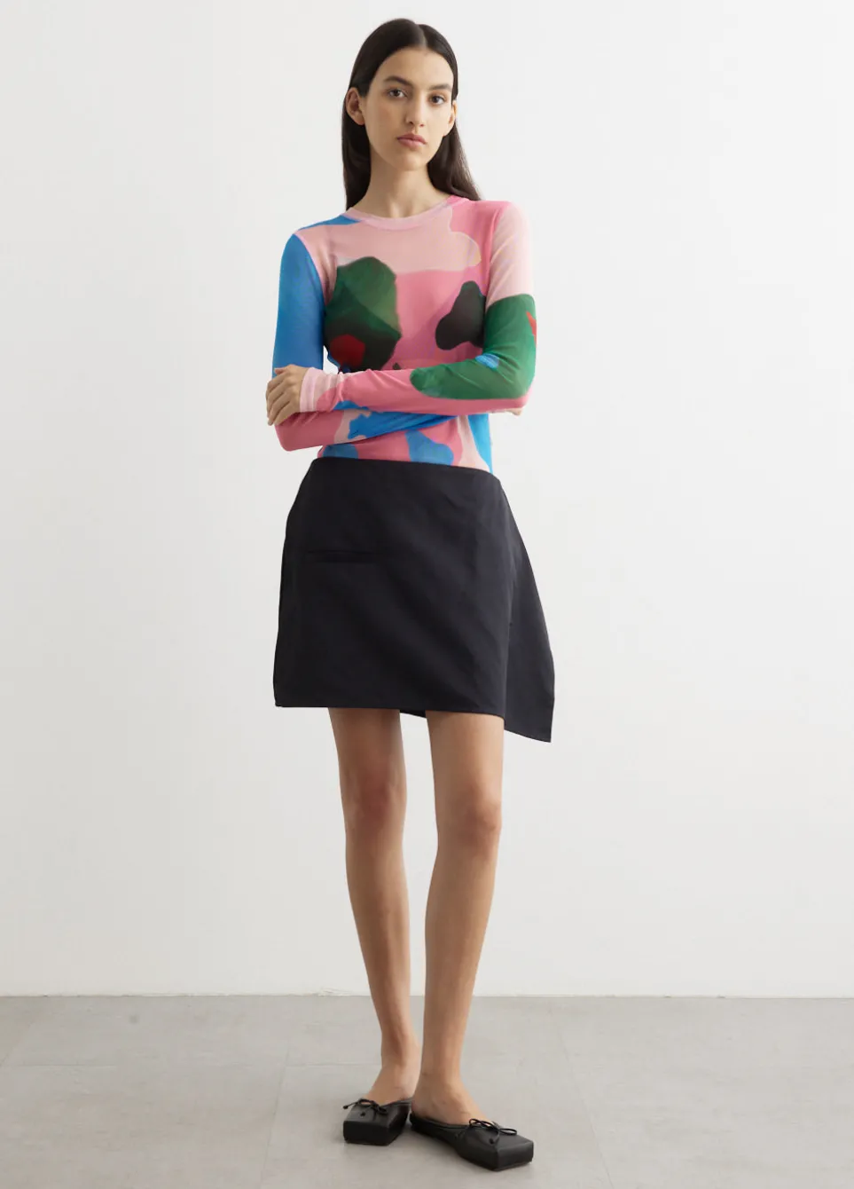 Side Panel Mini Skirt