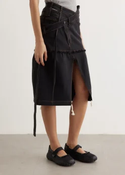 Signature Wrap Denim Skirt
