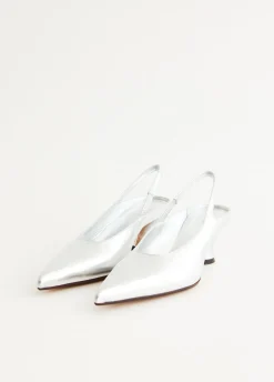 Silver Heeled Slingbacks