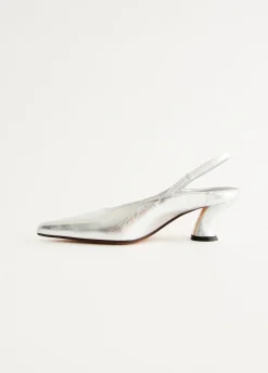 Silver Heeled Slingbacks