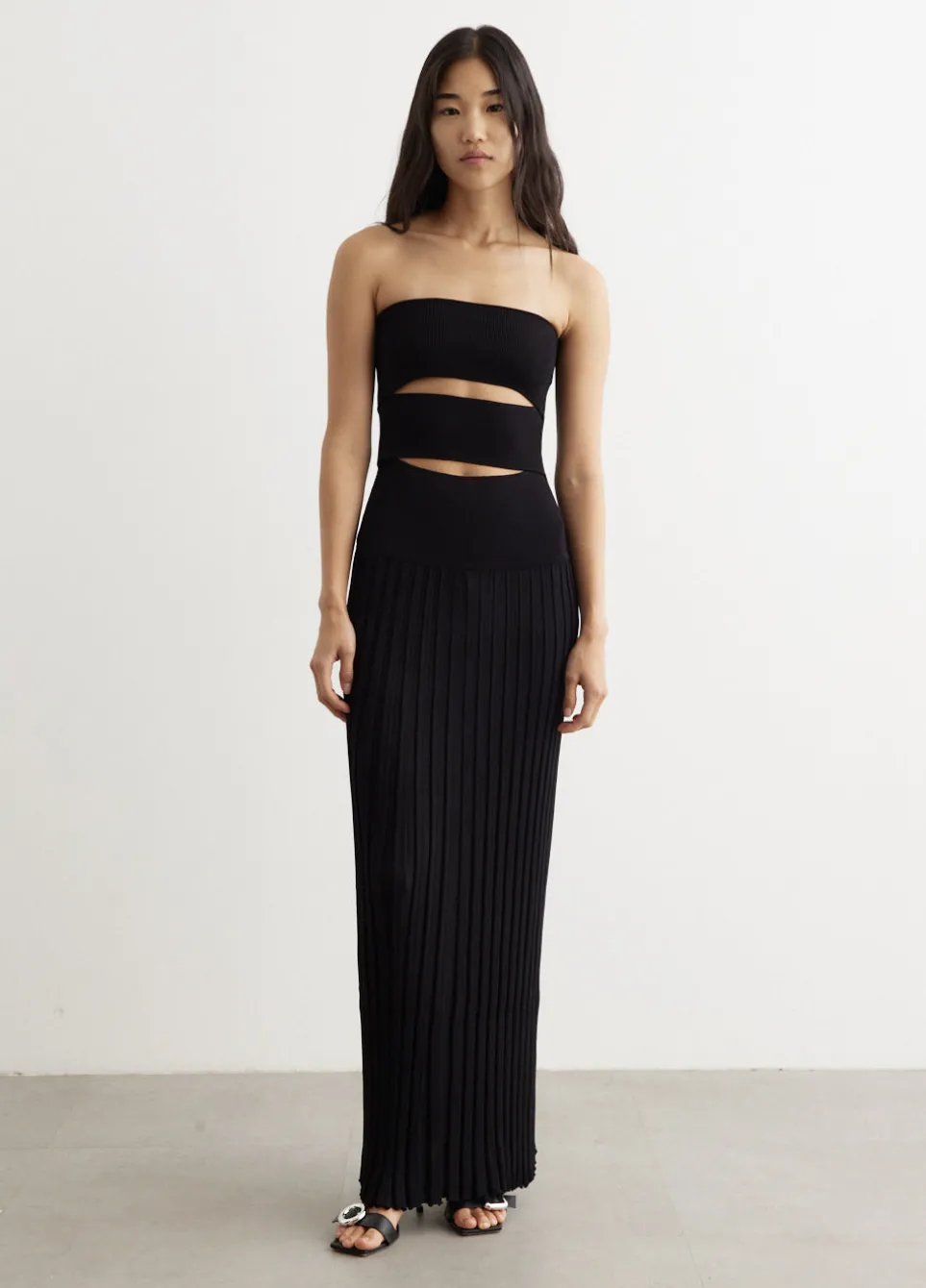 Slashed Strapless Dress