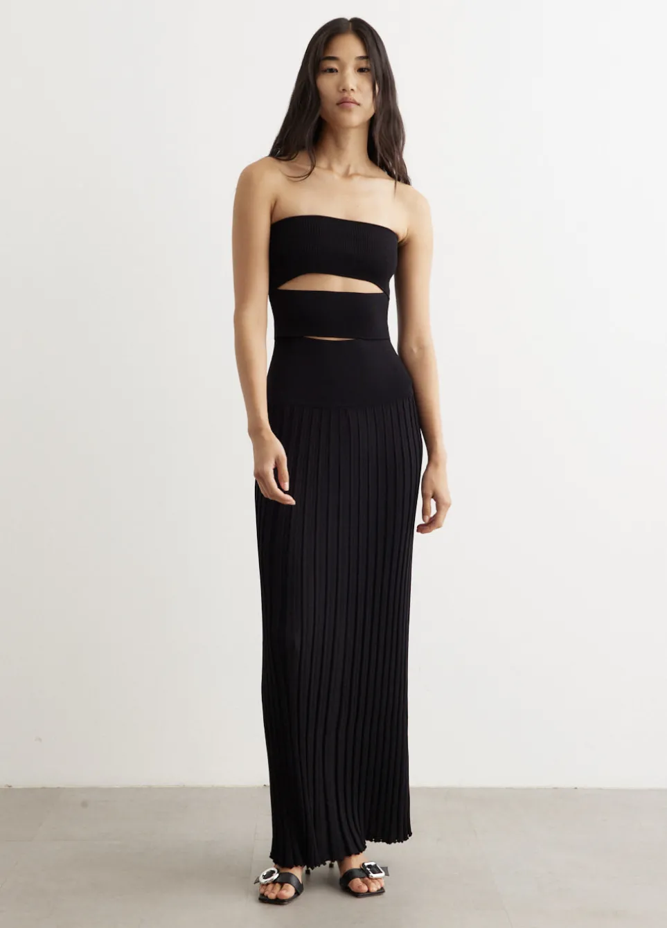 Slashed Strapless Dress