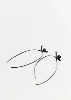 Slim Bow Ribbon Stud Earrings