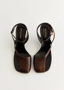 Snake-Effect Wedge Heels