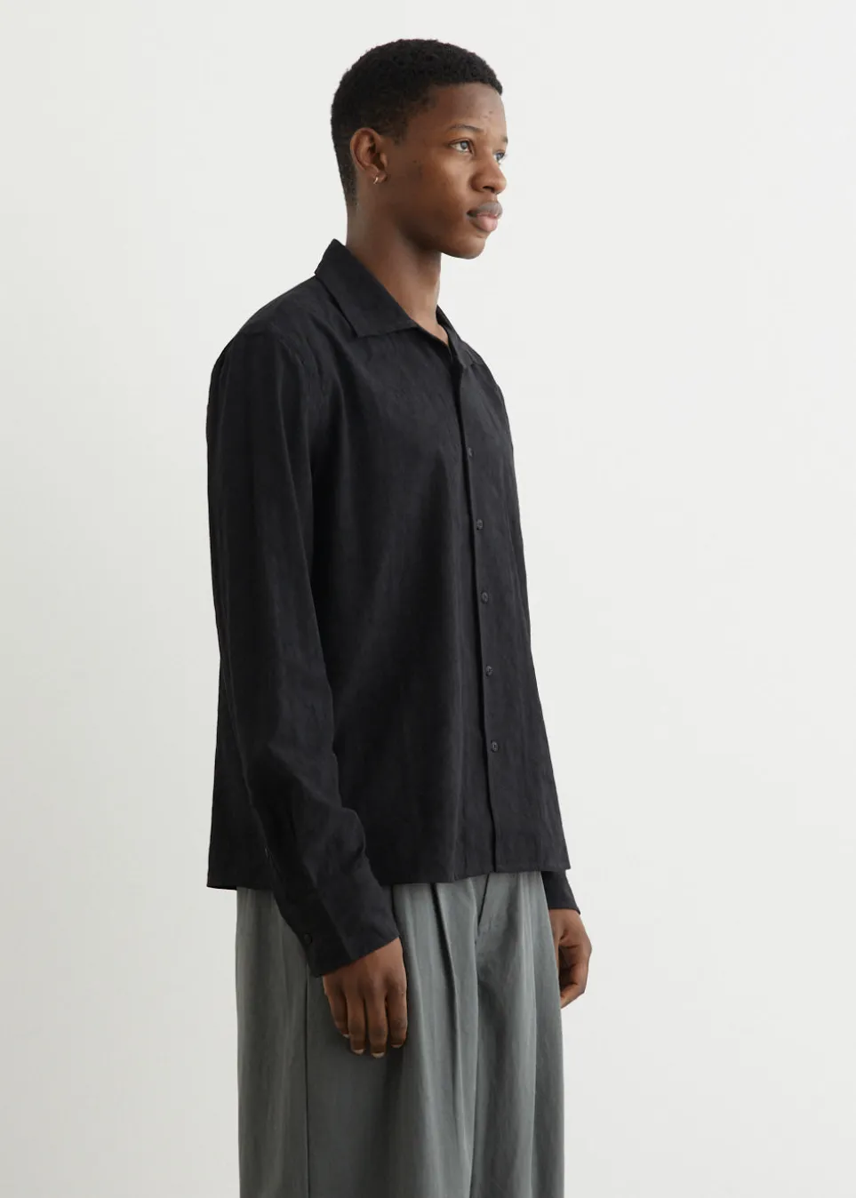 Soulsonic Long Sleeve Camp Collar Shirt