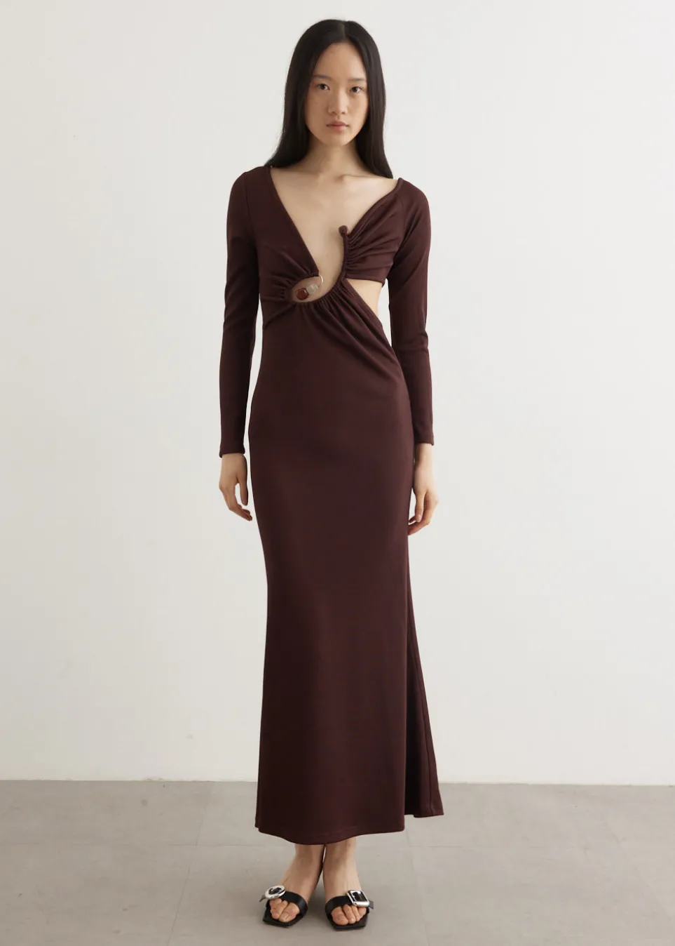 Spiral Crystal Long Sleeve Dress