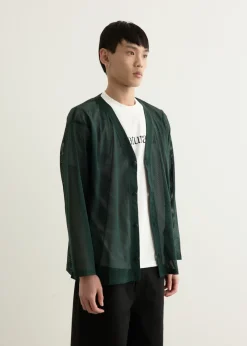 S.S. V Neck Knit Mesh Cardigan