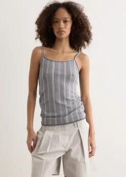 Stripe Sleeveless Knit Top
