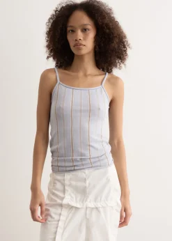 Stripe Sleeveless Knit Top