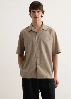 Super Fine Tropical Wool Open Collar Shirt