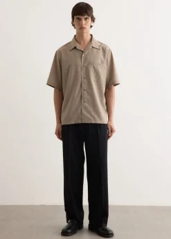 Super Fine Tropical Wool Open Collar Shirt