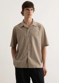 Super Fine Tropical Wool Open Collar Shirt