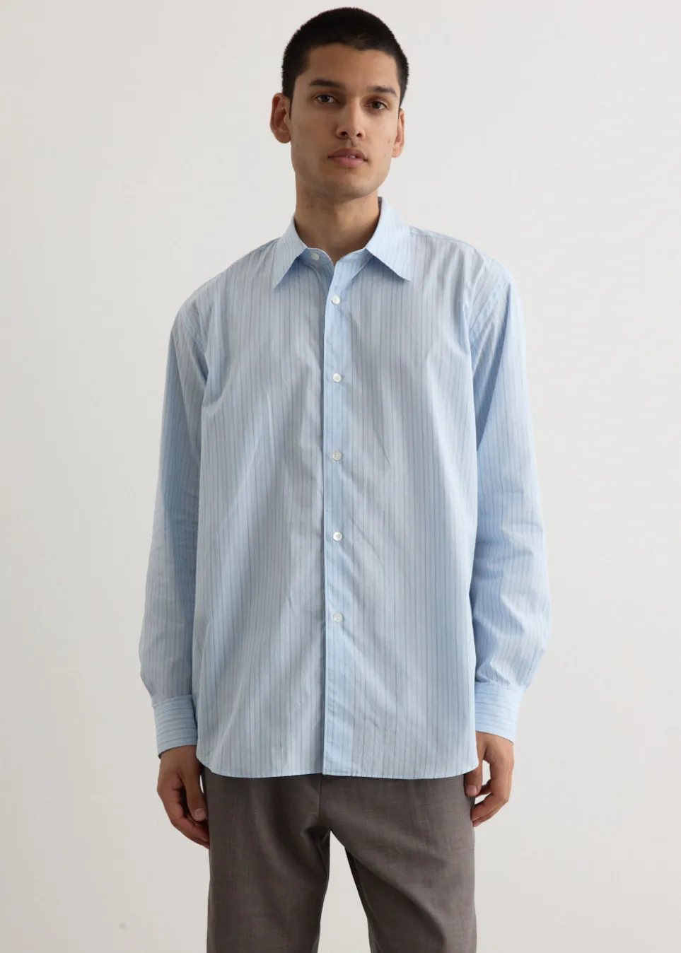 Suvin High Count Cloth Stripe Shirt