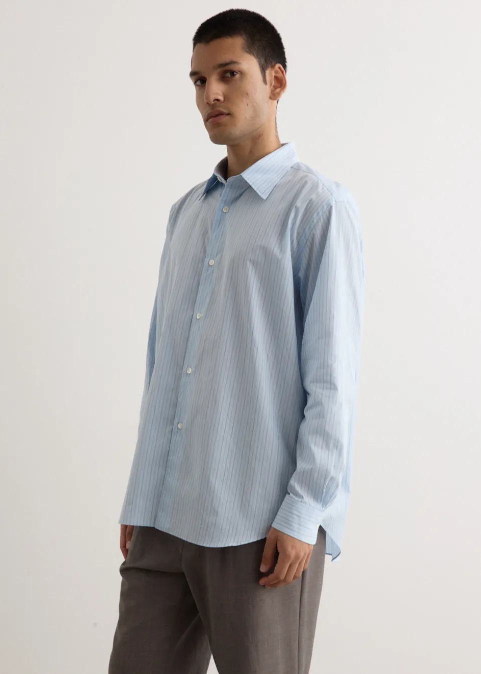 Suvin High Count Cloth Stripe Shirt