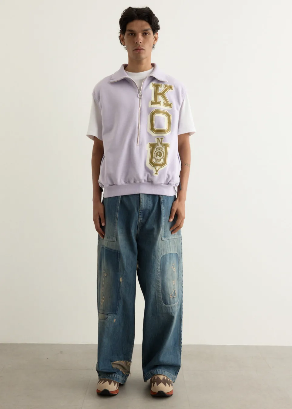 30/-SWT Knit Half Zip Vest (KO.U)