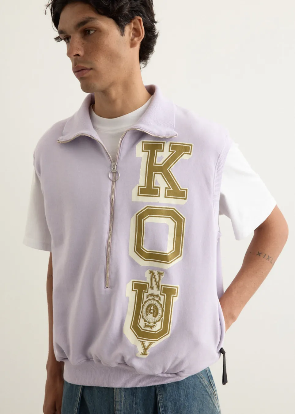 30/-SWT Knit Half Zip Vest (KO.U)