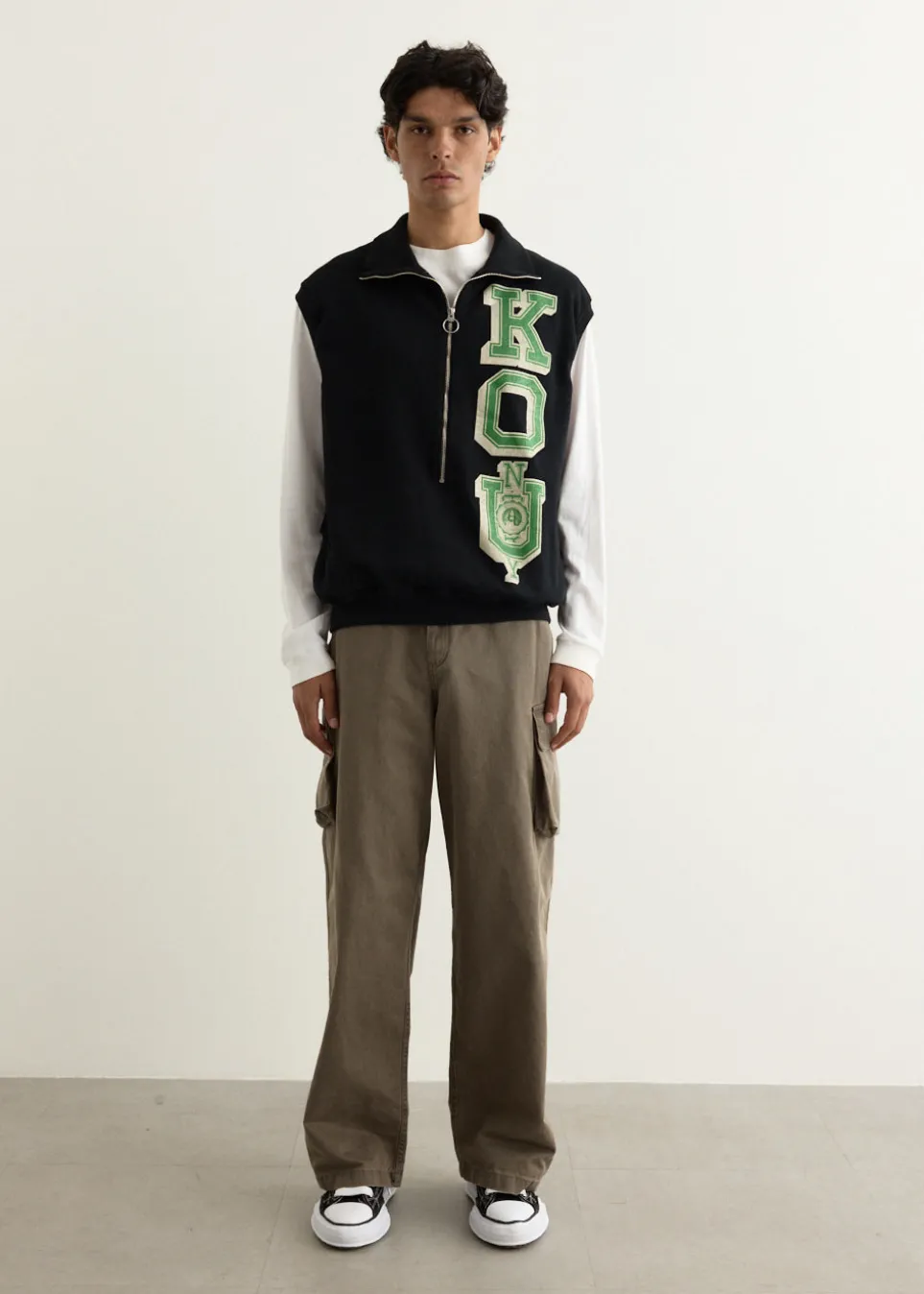 30/-SWT Knit Half Zip Vest (KO.U)