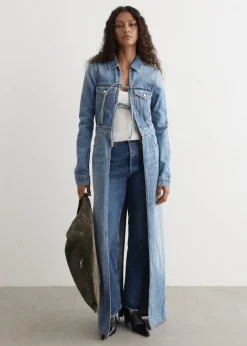 Tie Front Denim Trucker Jacket