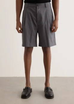 Tropical Wool Pleat Shorts