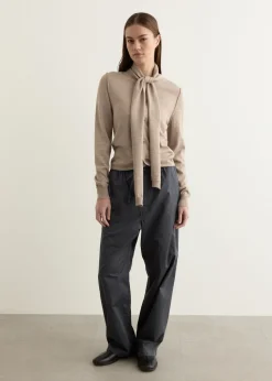 Twisted Cardigan With Scarf