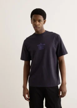 Two Tone Compass Logo Print T-Shirt