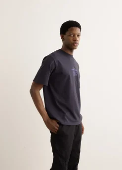 Two Tone Compass Logo Print T-Shirt