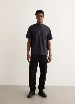 Two Tone Compass Logo Print T-Shirt