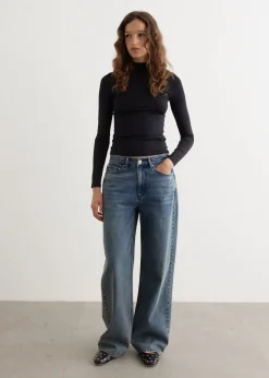 Tyne Long Sleeve Mock Neck Top