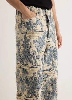 1981U Distressed Monogram Denim Jeans