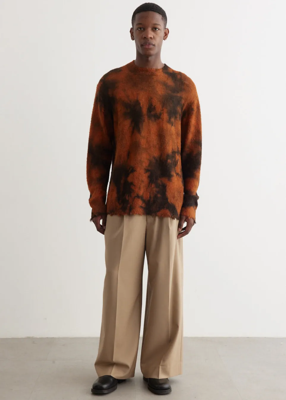 Uneven Garment Dye Crewneck Knit