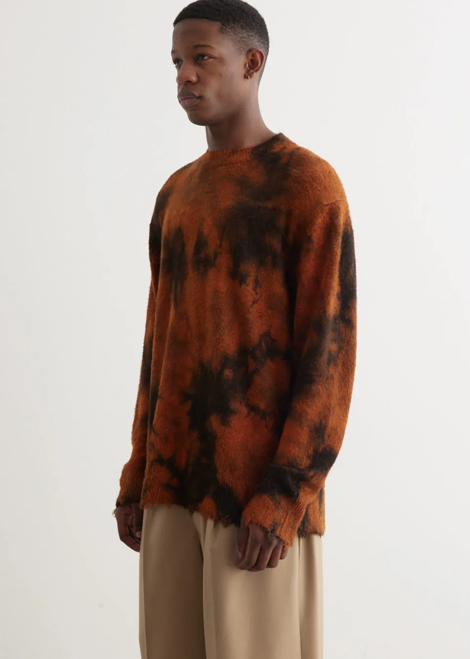 Uneven Garment Dye Crewneck Knit