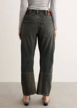 Unisex Twisted Zipper Pocket Jeans