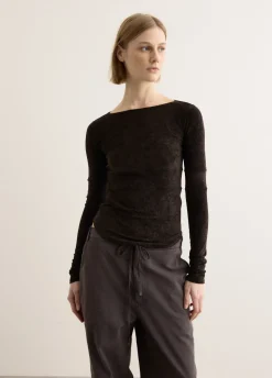 Velvet Corset Point Sleeve Top