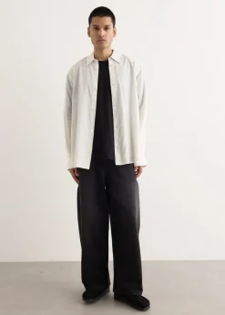 View Stripe Silk Boxy Shirt