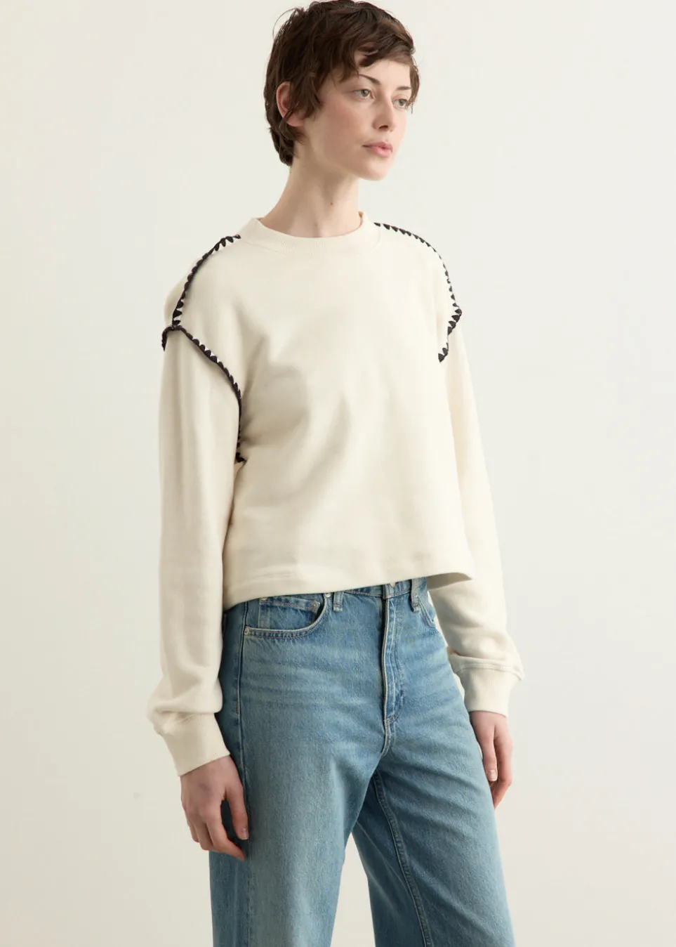 Vintage Terry Blanket Stitch Pullover