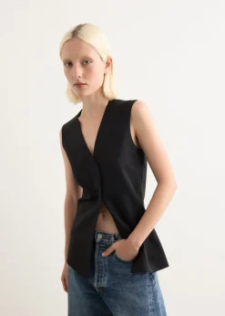 Waist Point Wool Vest