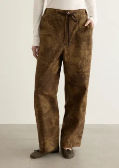 Washed Cotton Wide Pants