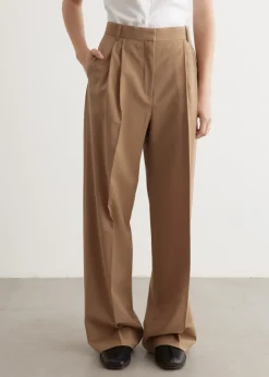 Wide Leg Pleated Trousers