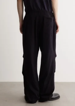 Wool Knit Knee Tucked Pants