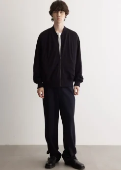 Wool Knit Zip Up Blouson