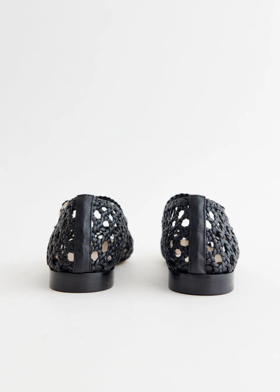 Woven Leather Mary Jane Flats