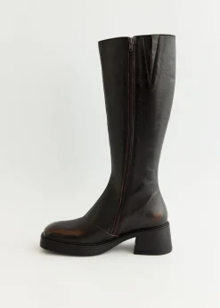 Yumi Brushed Brown Boots